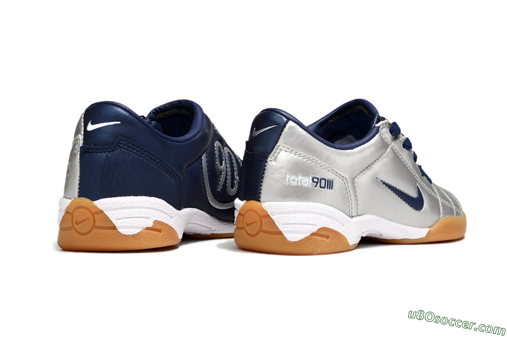 Nike Total 90 III IC Indoor & Futsal Soccer Shoes - Silver/Blue 7