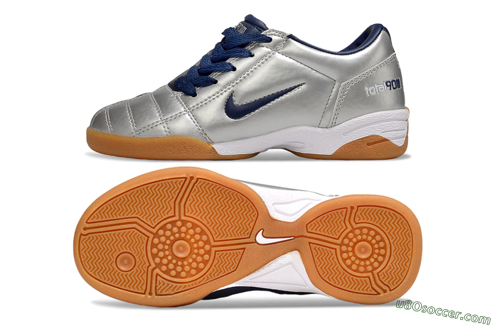 Nike Total 90 III IC Indoor & Futsal Soccer Shoes - Silver/Blue 0