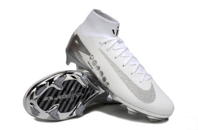 Nike Air Zoom Mercurial Superfly 10 Elite FG Firm Ground Soccer Cleats - Beige/White/Silver