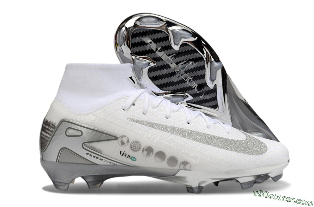 Nike Air Zoom Mercurial Superfly 10 Elite FG Firm Ground Soccer Cleats - Beige/White/Silver 1
