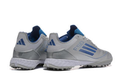 Adidas F50 Pro TF Artificial Turf Soccer Shoes - Silver/Blue/White
