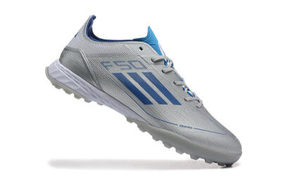 Adidas F50 Pro TF Artificial Turf Soccer Shoes - Silver/Blue/White