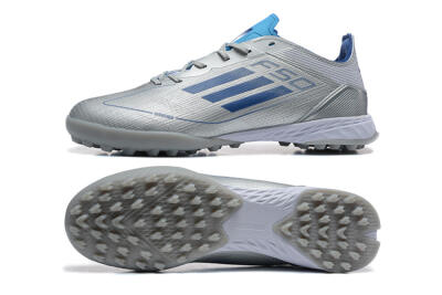Adidas F50 Pro TF Artificial Turf Soccer Shoes - Silver/Blue/White