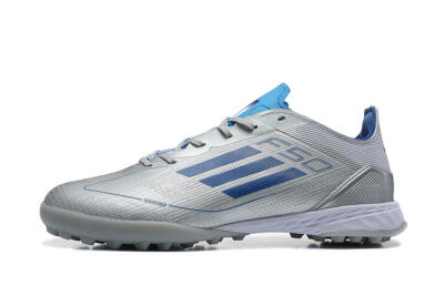 Adidas F50 Pro TF Artificial Turf Soccer Shoes - Silver/Blue/White