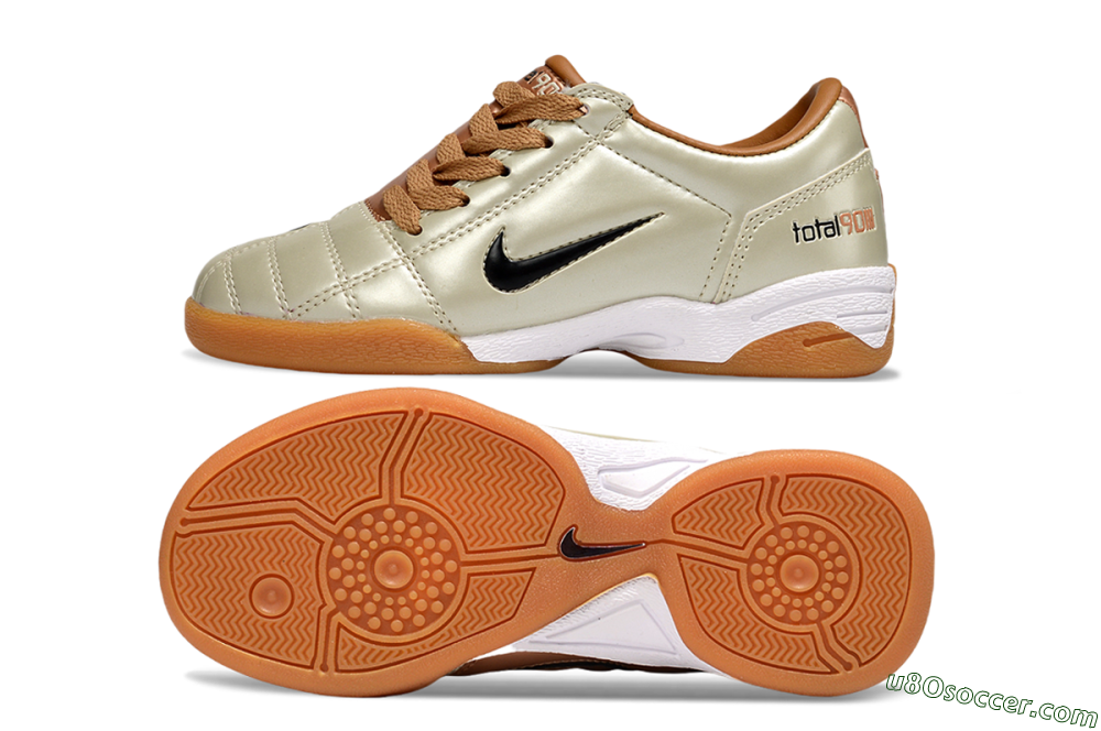 Nike Total 90 III IC Indoor & Futsal Soccer Shoes - Beige/Black/White 0