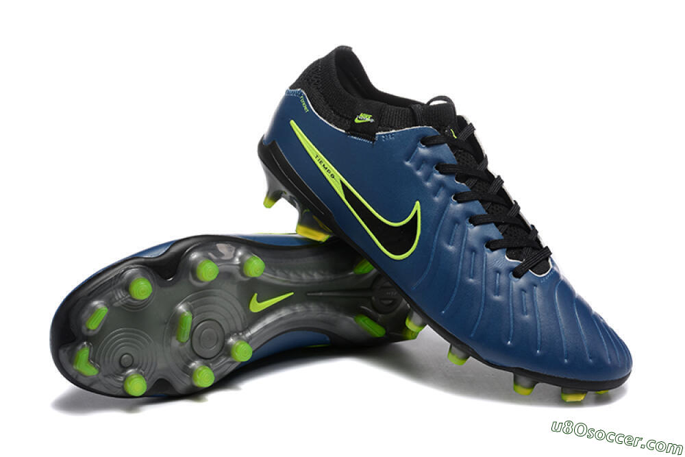 Nike Tiempo Legend 10 Elite FG Firm Ground Soccer Cleats - Blue/Black/Yellow 4