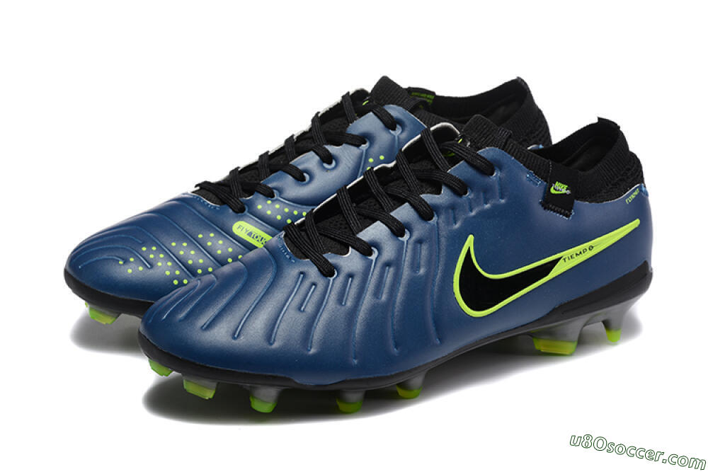 Nike Tiempo Legend 10 Elite FG Firm Ground Soccer Cleats - Blue/Black/Yellow 5