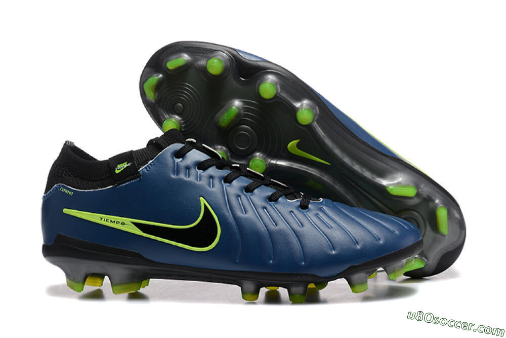 Nike Tiempo Legend 10 Elite FG Firm Ground Soccer Cleats - Blue/Black/Yellow 1