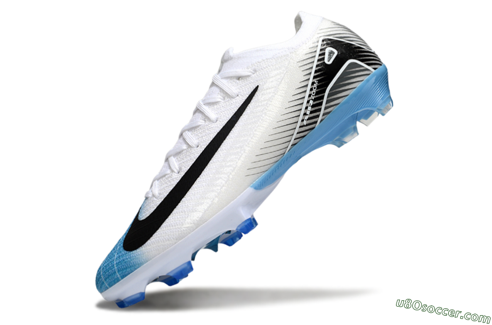 Nike Air Zoom Mercurial Vapor 16 Elite FG Firm Ground Soccer Cleats - White/Black/Blue 6