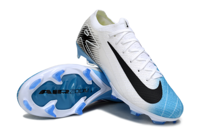 Nike Air Zoom Mercurial Vapor 16 Elite FG Firm Ground Soccer Cleats - White/Black/Blue