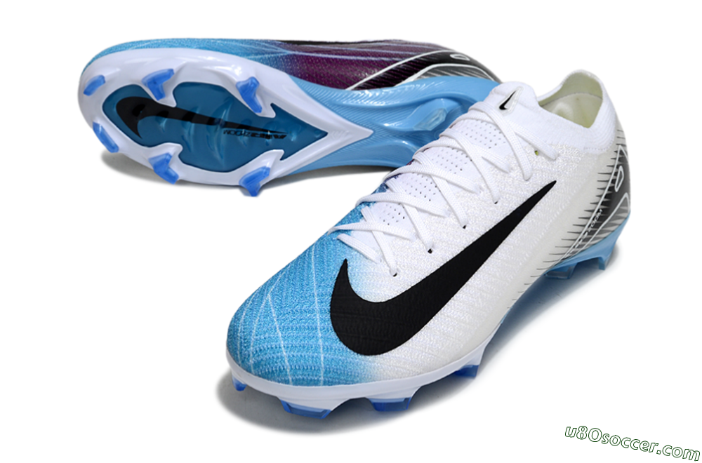Nike Air Zoom Mercurial Vapor 16 Elite FG Firm Ground Soccer Cleats - White/Black/Blue 3