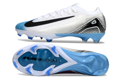Nike Air Zoom Mercurial Vapor 16 Elite FG Firm Ground Soccer Cleats - White/Black/Blue