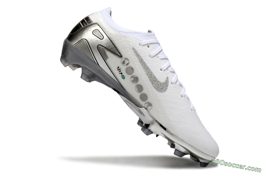 Nike Air Zoom Mercurial Vapor 16 Elite FG Firm Ground Soccer Cleats - White/Silver/Grey 5
