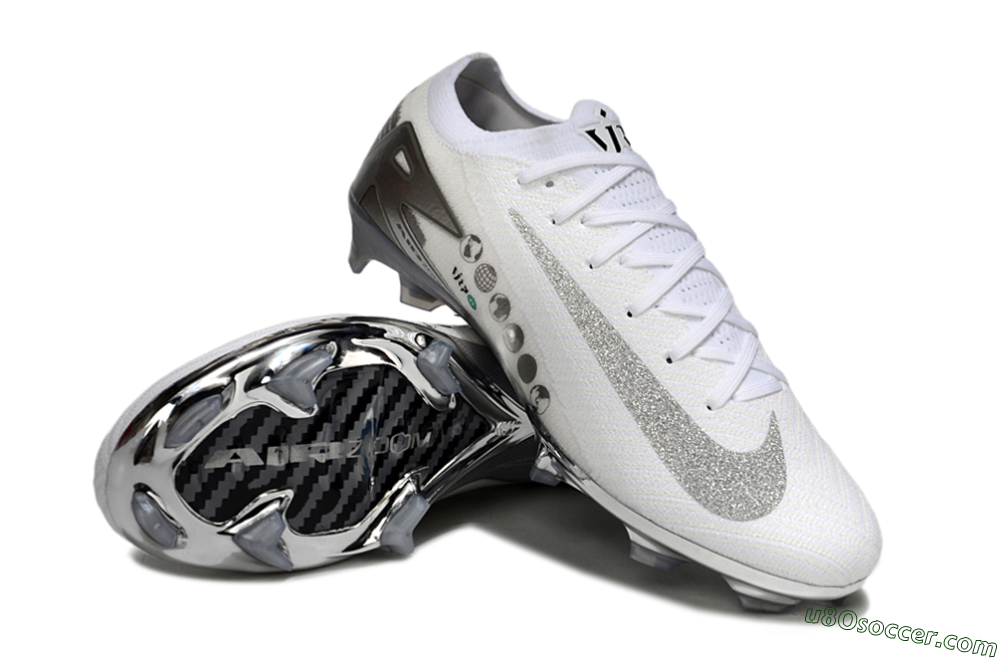 Nike Air Zoom Mercurial Vapor 16 Elite FG Firm Ground Soccer Cleats - White/Silver/Grey 4