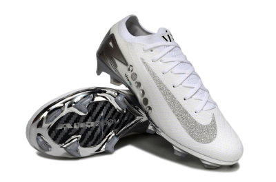 Nike Air Zoom Mercurial Vapor 16 Elite FG Firm Ground Soccer Cleats - White/Silver/Grey