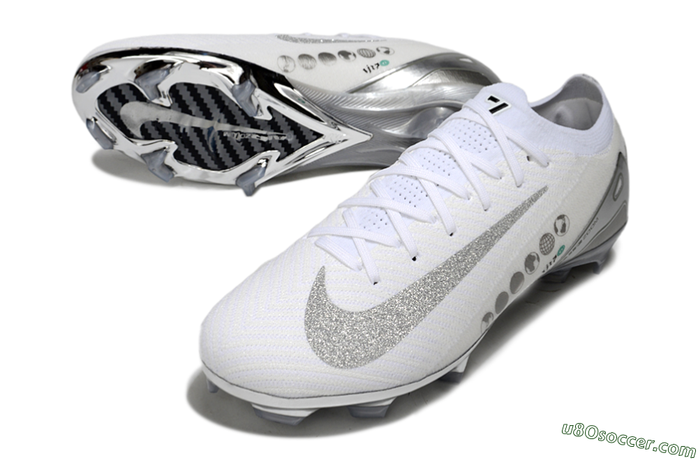 Nike Air Zoom Mercurial Vapor 16 Elite FG Firm Ground Soccer Cleats - White/Silver/Grey 3