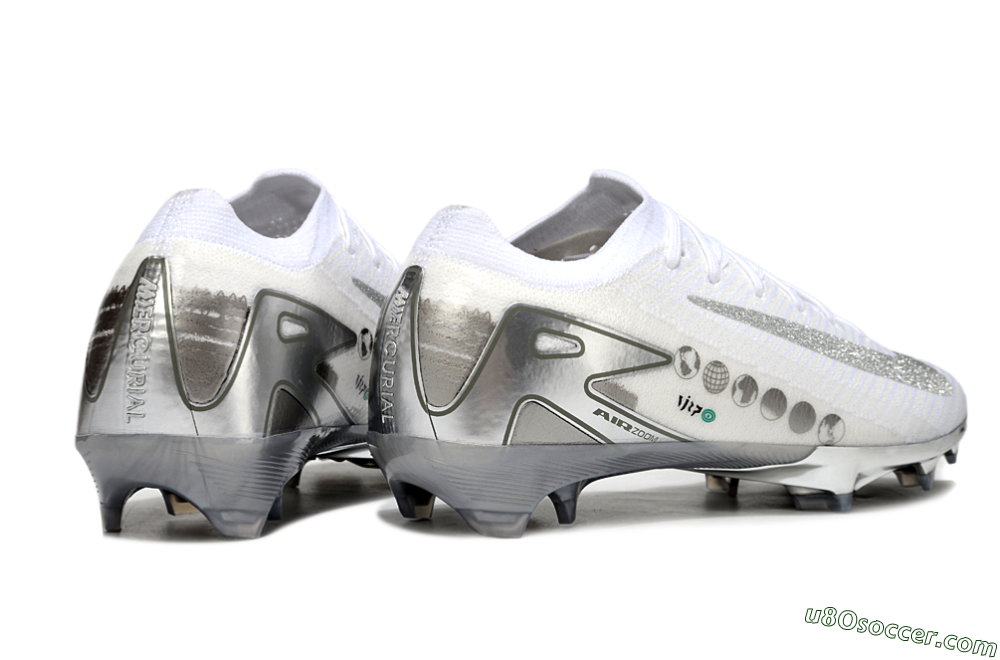 Nike Air Zoom Mercurial Vapor 16 Elite FG Firm Ground Soccer Cleats - White/Silver/Grey 7