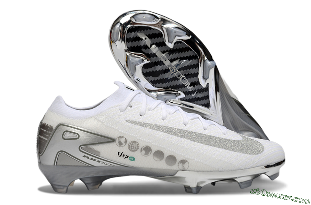 Nike Air Zoom Mercurial Vapor 16 Elite FG Firm Ground Soccer Cleats - White/Silver/Grey 1