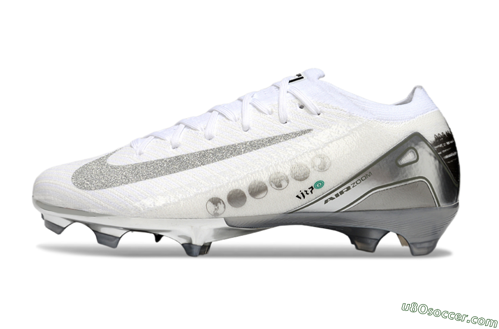 Nike Air Zoom Mercurial Vapor 16 Elite FG Firm Ground Soccer Cleats - White/Silver/Grey 2