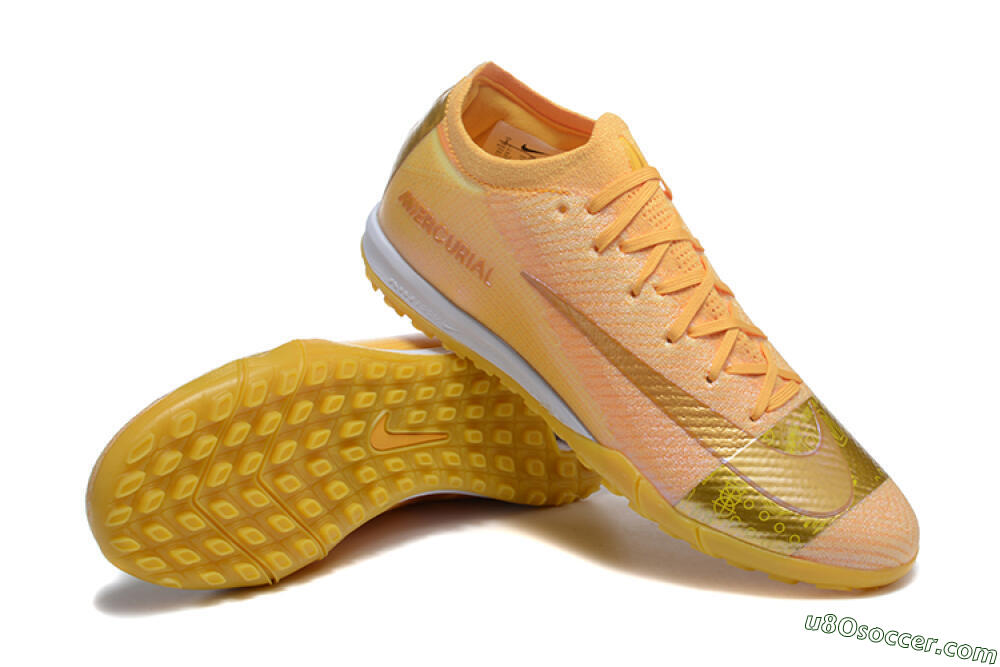 Nike Air Zoom Mercurial Vapor 16 Elite TF Artificial Turf Soccer Shoes - Yellow/Gold/White 4