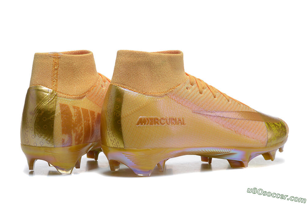 Nike Air Zoom Mercurial Superfly 10 Elite FG Firm Ground Soccer Cleats - Yellow/Gold/White 9
