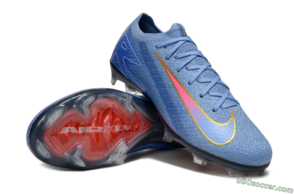 Nike Air Zoom Mercurial Vapor 16 Elite FG Firm Ground Soccer Cleats - Blue/Pink/Gold 4