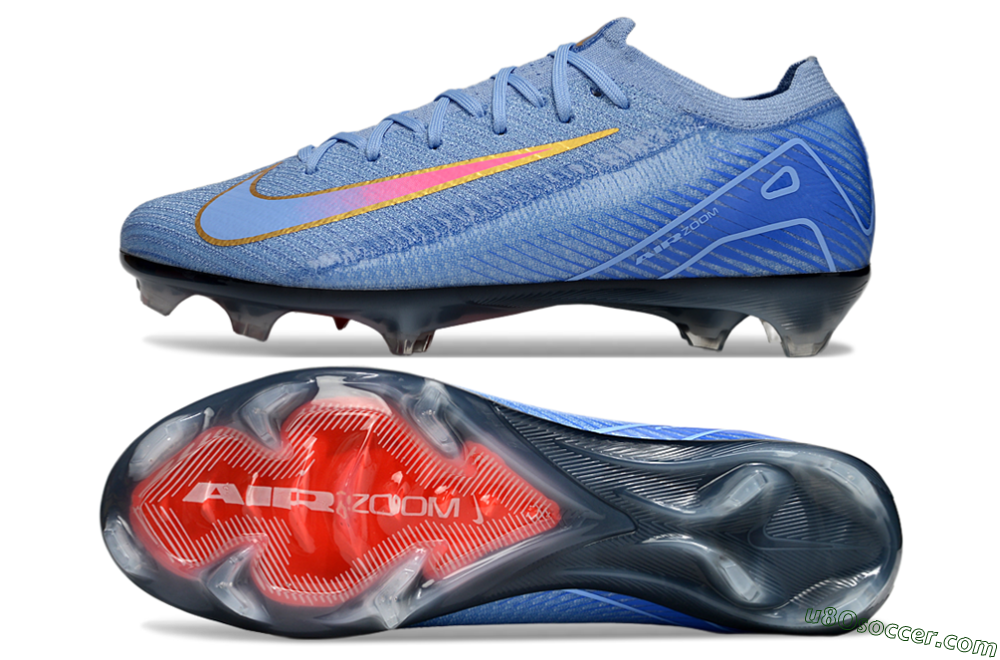 Nike Air Zoom Mercurial Vapor 16 Elite FG Firm Ground Soccer Cleats - Blue/Pink/Gold 0