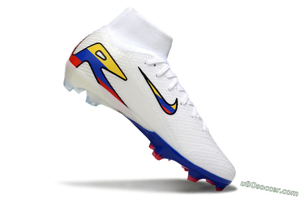 Nike Air Zoom Mercurial Superfly 10 Elite FG Firm Ground Soccer Cleats - White/Yellow/Blue/Red 5