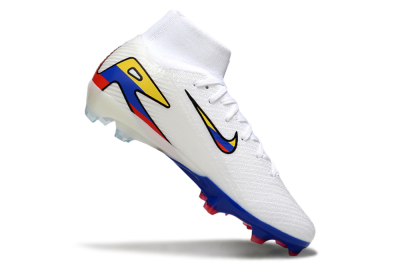 Nike Air Zoom Mercurial Superfly 10 Elite FG Firm Ground Soccer Cleats - White/Yellow/Blue/Red