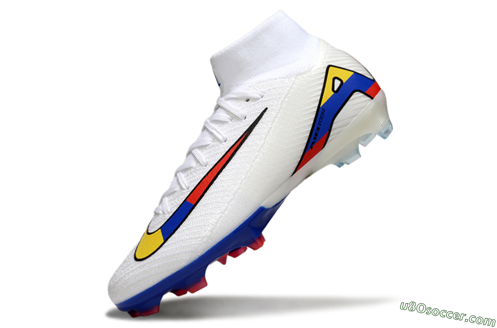 Nike Air Zoom Mercurial Superfly 10 Elite FG Firm Ground Soccer Cleats - White/Yellow/Blue/Red 6