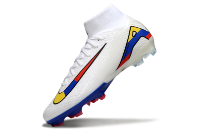 Nike Air Zoom Mercurial Superfly 10 Elite FG Firm Ground Soccer Cleats - White/Yellow/Blue/Red