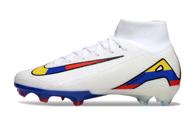 Nike Air Zoom Mercurial Superfly 10 Elite FG Firm Ground Soccer Cleats - White/Yellow/Blue/Red