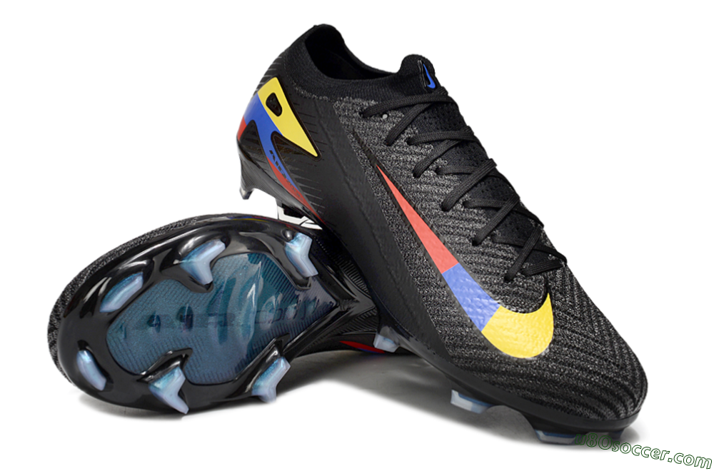 Nike Air Zoom Mercurial Vapor 16 Elite FG Firm Ground Soccer Cleats - Black/Yellow/Blue/Red 4