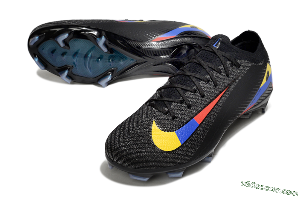 Nike Air Zoom Mercurial Vapor 16 Elite FG Firm Ground Soccer Cleats - Black/Yellow/Blue/Red 3