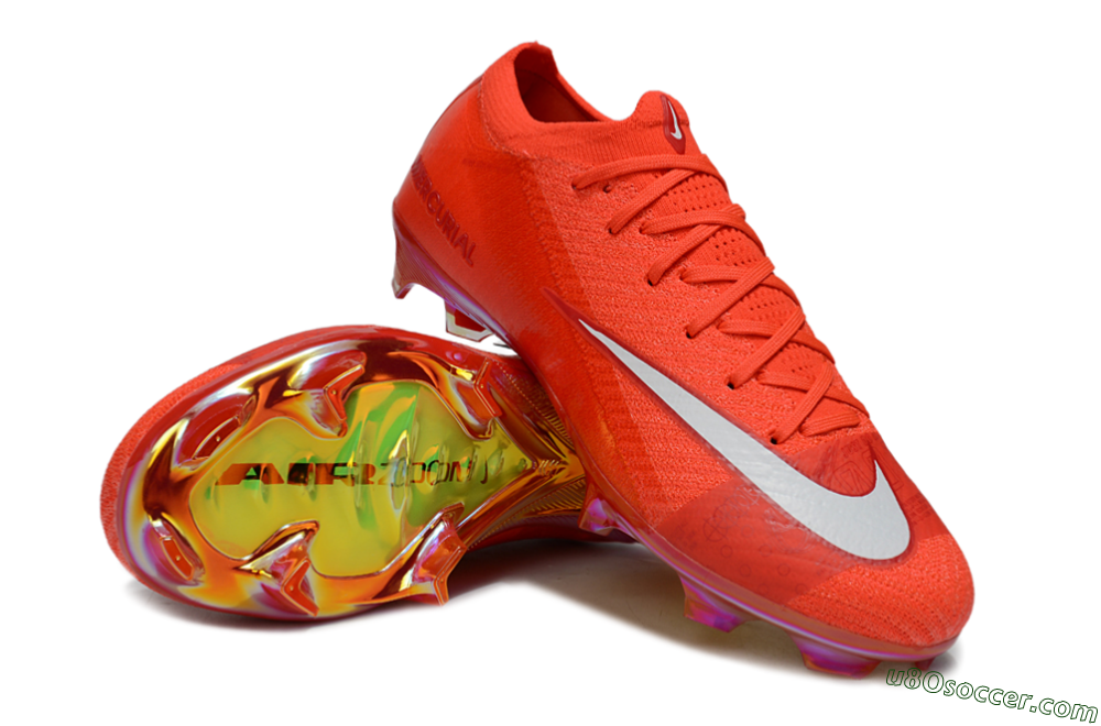 Nike Air Zoom Mercurial Vapor 16 Elite FG Firm Ground Soccer Cleats - Red/White 4