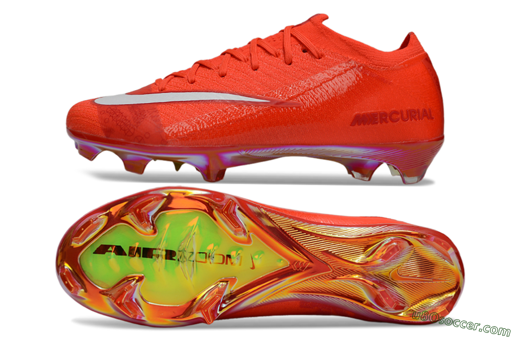 Nike Air Zoom Mercurial Vapor 16 Elite FG Firm Ground Soccer Cleats - Red/White 0