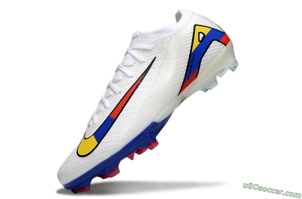Nike Air Zoom Mercurial Vapor 16 Elite FG Firm Ground Soccer Cleats - White/Yellow/Blue/Red 6