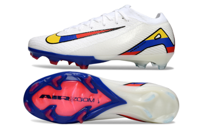 Nike Air Zoom Mercurial Vapor 16 Elite FG Firm Ground Soccer Cleats - White/Yellow/Blue/Red