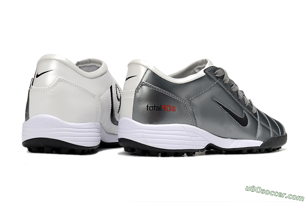 Nike Total 90 III TF Artificial Turf Soccer Shoes - Silver/Black/White 6