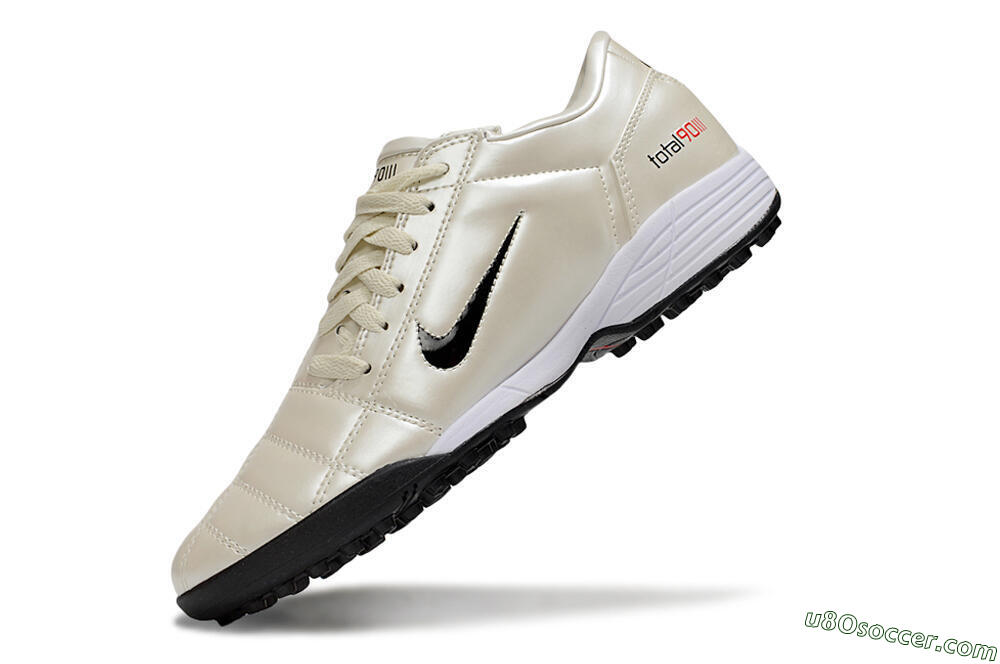 Nike Total 90 III TF Artificial Turf Soccer Shoes - Beige/Black/White 5