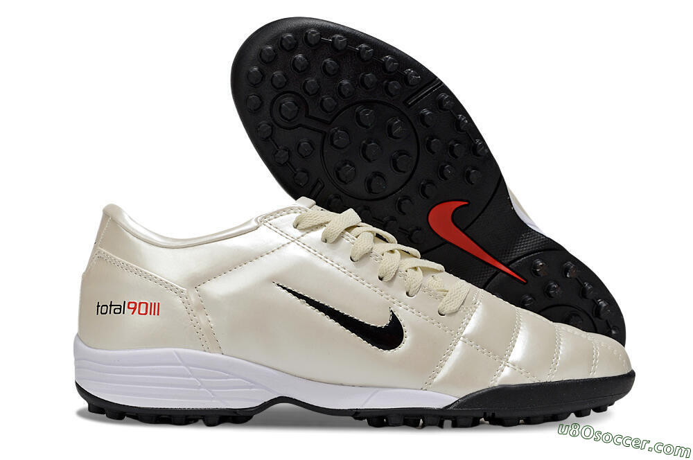 Nike Total 90 III TF Artificial Turf Soccer Shoes - Beige/Black/White 1