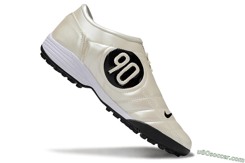 Nike Total 90 III TF Artificial Turf Soccer Shoes - Beige/Black/White 4