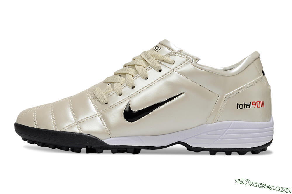 Nike Total 90 III TF Artificial Turf Soccer Shoes - Beige/Black/White 3