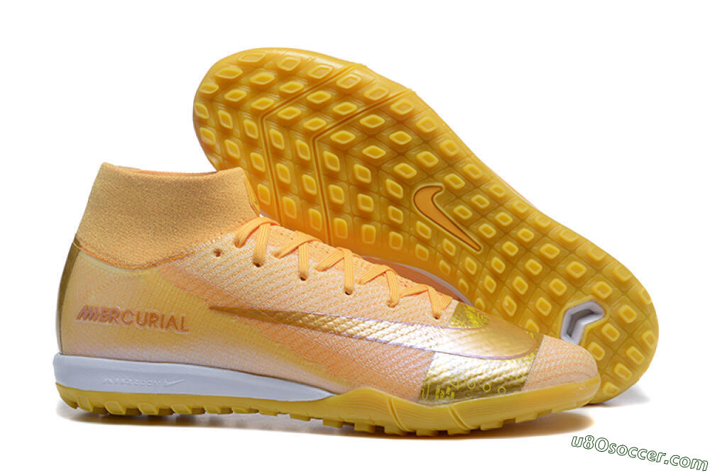 Nike Air Zoom Mercurial Superfly 10 Elite TF Artificial Turf Soccer Shoes - Yellow/Gold/White 1
