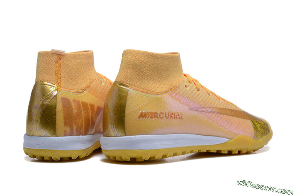 Nike Air Zoom Mercurial Superfly 10 Elite TF Artificial Turf Soccer Shoes - Yellow/Gold/White 9