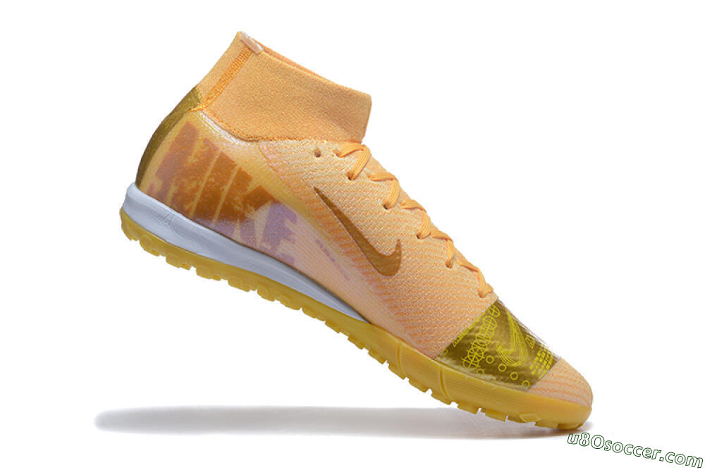 Nike Air Zoom Mercurial Superfly 10 Elite TF Artificial Turf Soccer Shoes - Yellow/Gold/White 7