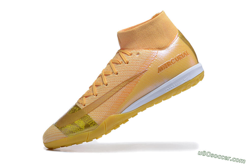 Nike Air Zoom Mercurial Superfly 10 Elite TF Artificial Turf Soccer Shoes - Yellow/Gold/White 8