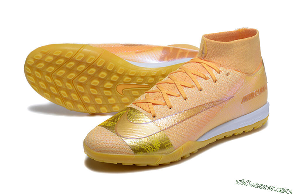 Nike Air Zoom Mercurial Superfly 10 Elite TF Artificial Turf Soccer Shoes - Yellow/Gold/White 3