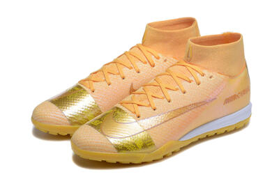 Nike Air Zoom Mercurial Superfly 10 Elite TF Artificial Turf Soccer Shoes - Yellow/Gold/White