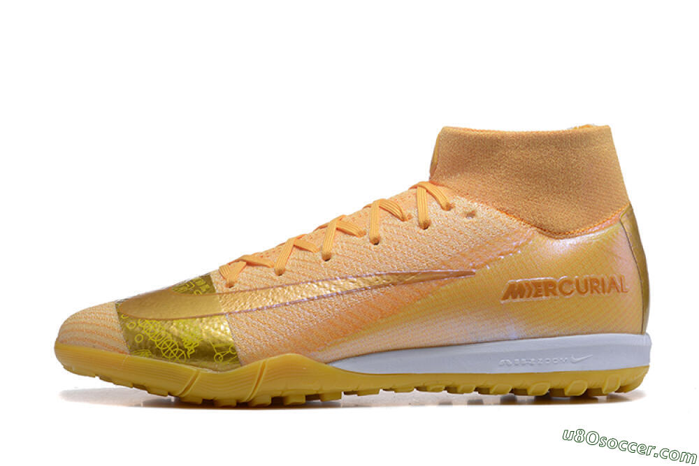 Nike Air Zoom Mercurial Superfly 10 Elite TF Artificial Turf Soccer Shoes - Yellow/Gold/White 2